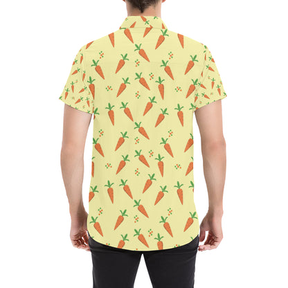 Carrot Pattern Print Design 04 Men's Short Sleeve Button Up Shirt