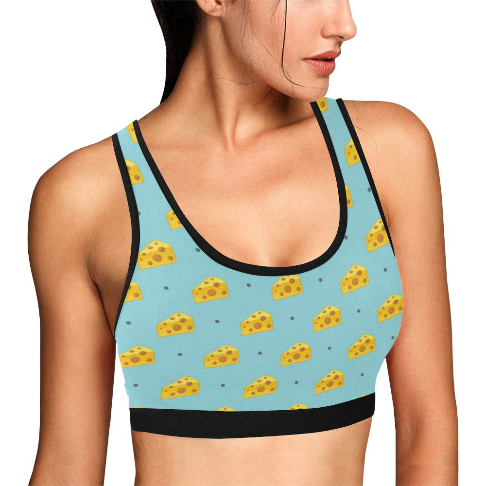Cheese Pattern Print Design 02 Sports Bra