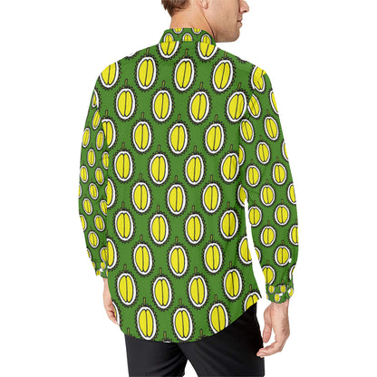 Durian Pattern Print Design DR01 Men's Long Sleeve Shirt