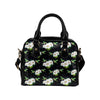 Hummingbird with Flower Pattern Print Design 03 Shoulder Handbag