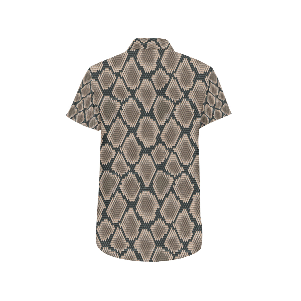 Snake Skin Design Print Men's Short Sleeve Button Up Shirt