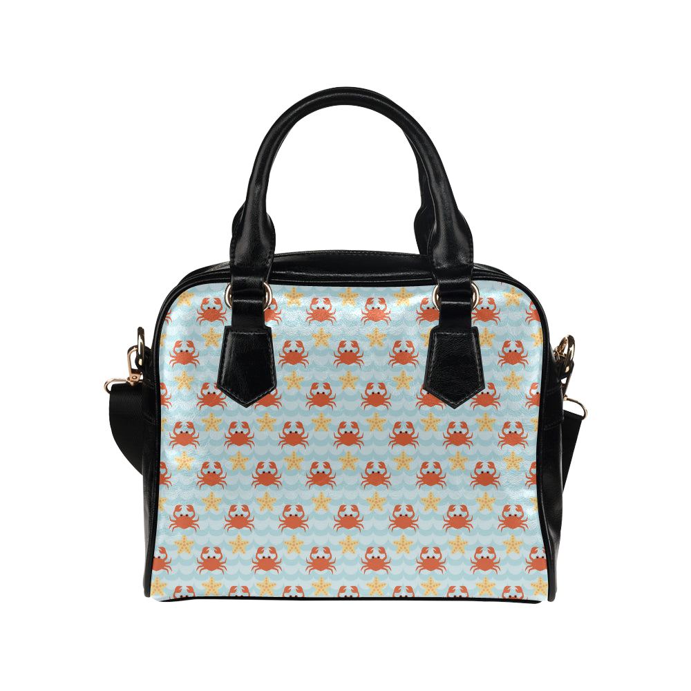 Crab Pattern Print Design 03 Shoulder Handbag