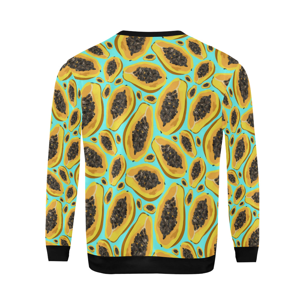 Papaya Pattern Print Design PP03 Men Long Sleeve Sweatshirt