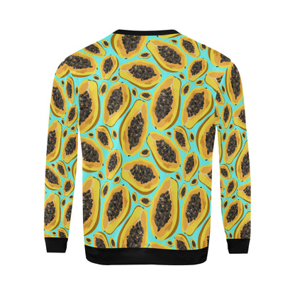 Papaya Pattern Print Design PP03 Men Long Sleeve Sweatshirt