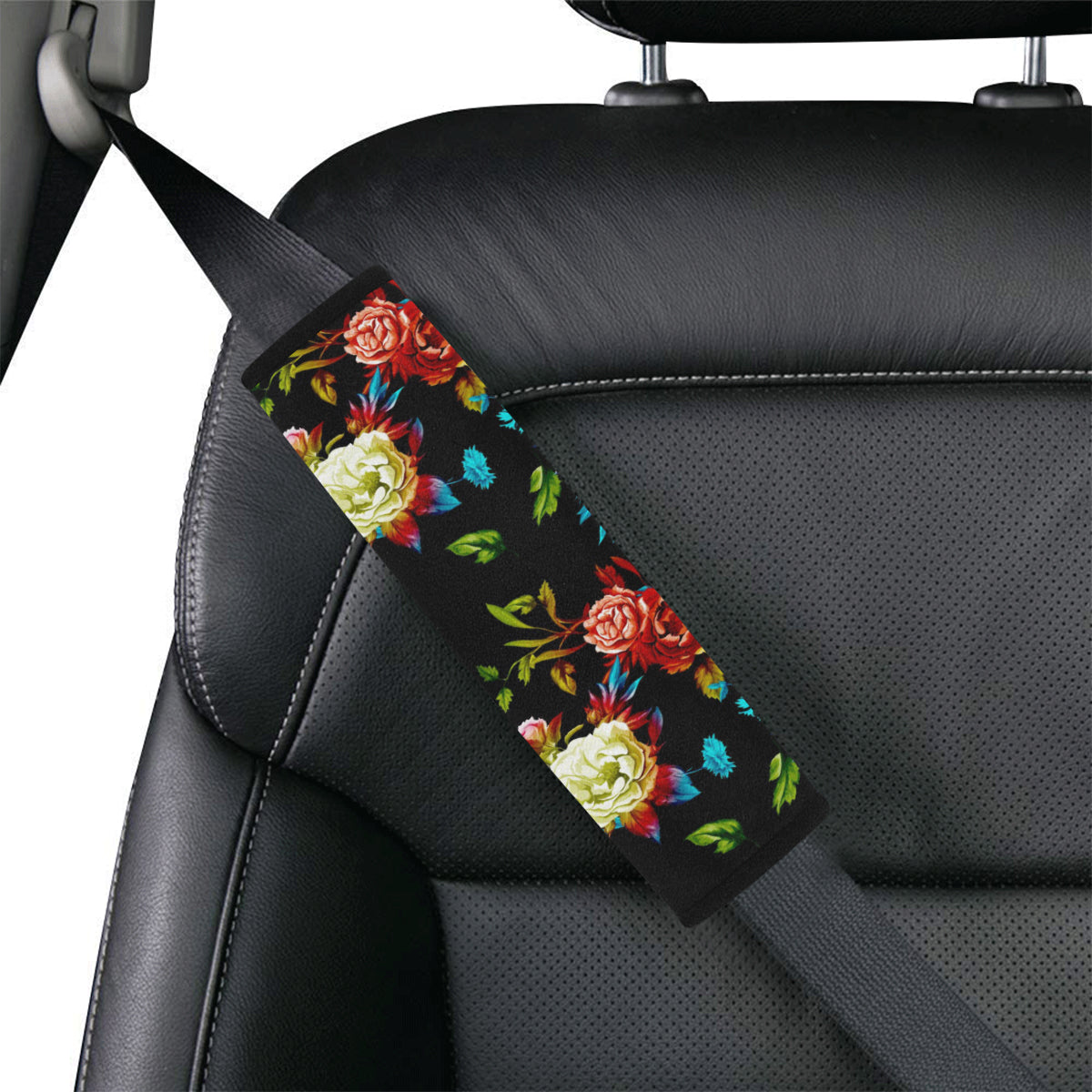 Peony Pattern Print Design PE07 Car Seat Belt Cover