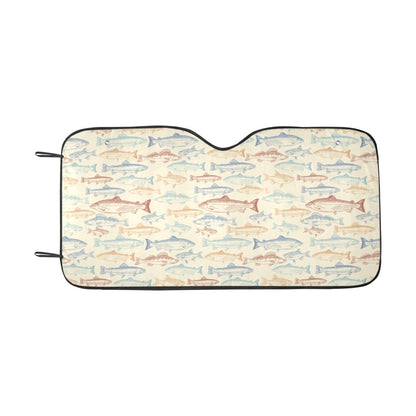 Salmon Fish Print Design LKS302 Car front Windshield Sun Shade