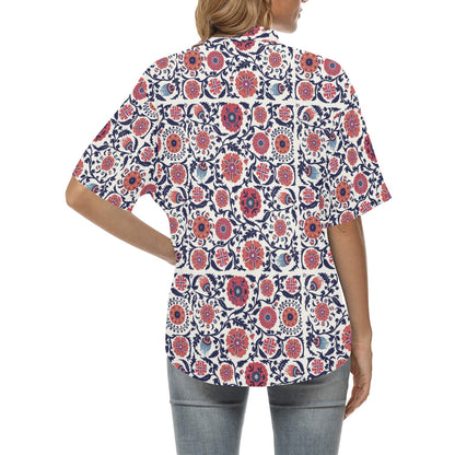 Suzani Print Design LKS304 Women's Hawaiian Shirt