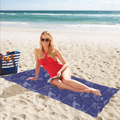 Manta Ray Print Design LKS401 Beach Towel 32" x 71"