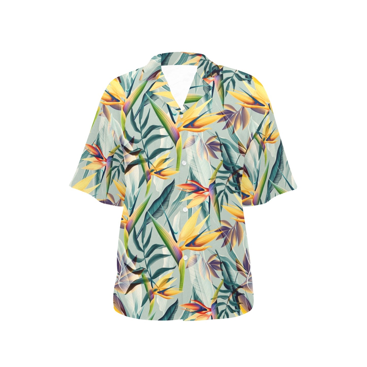 Tropical Flower Pattern Print Design TF022 Women's Hawaiian Shirt
