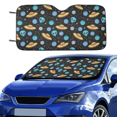 UFO Alien Print Design LKS306 Car front Windshield Sun Shade