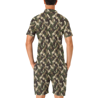 Horse Camo Themed Design Print Men's Romper