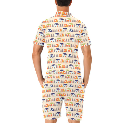 Camper Tent Pattern Print Design 03 Men's Romper