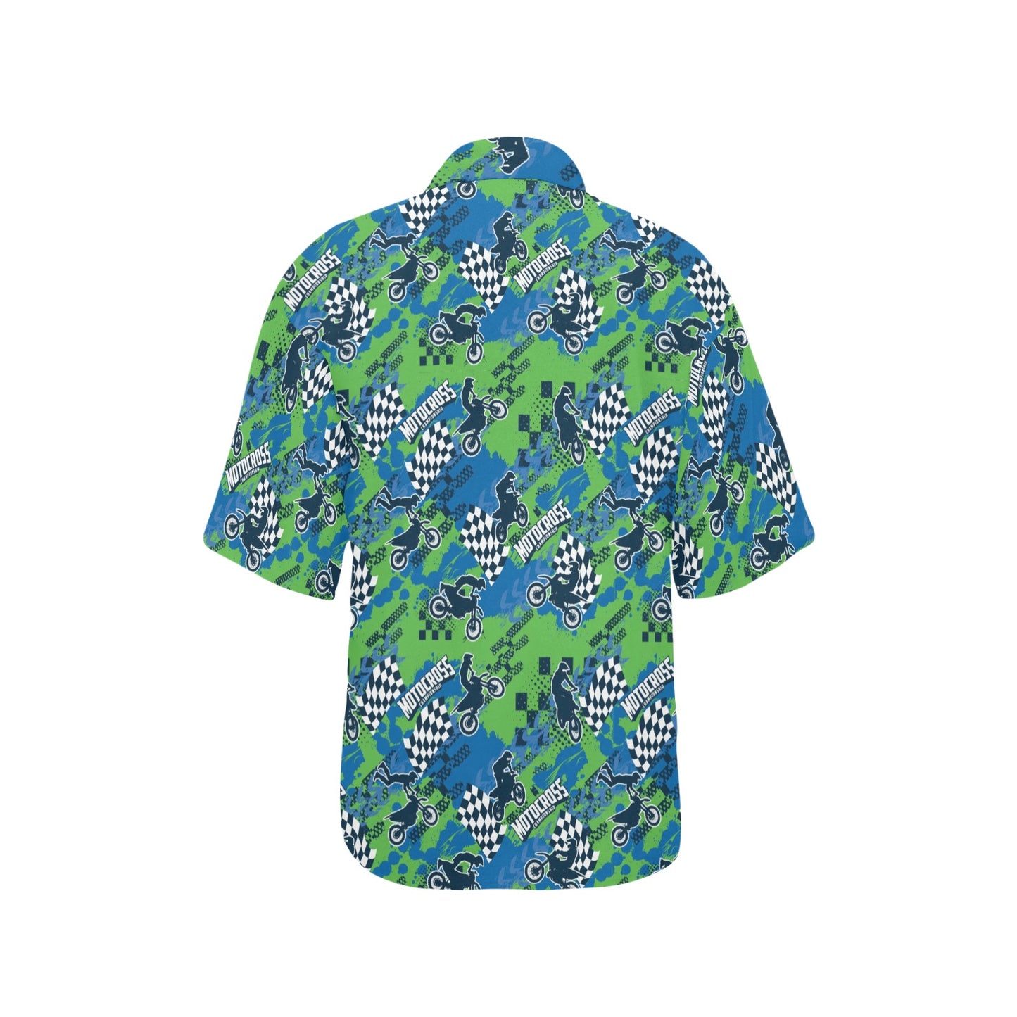 Motocross Pattern Print Design 04 Women's Hawaiian Shirt