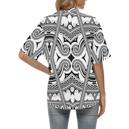 Samoan Pattern Print Design LKS302 Women's Hawaiian Shirt