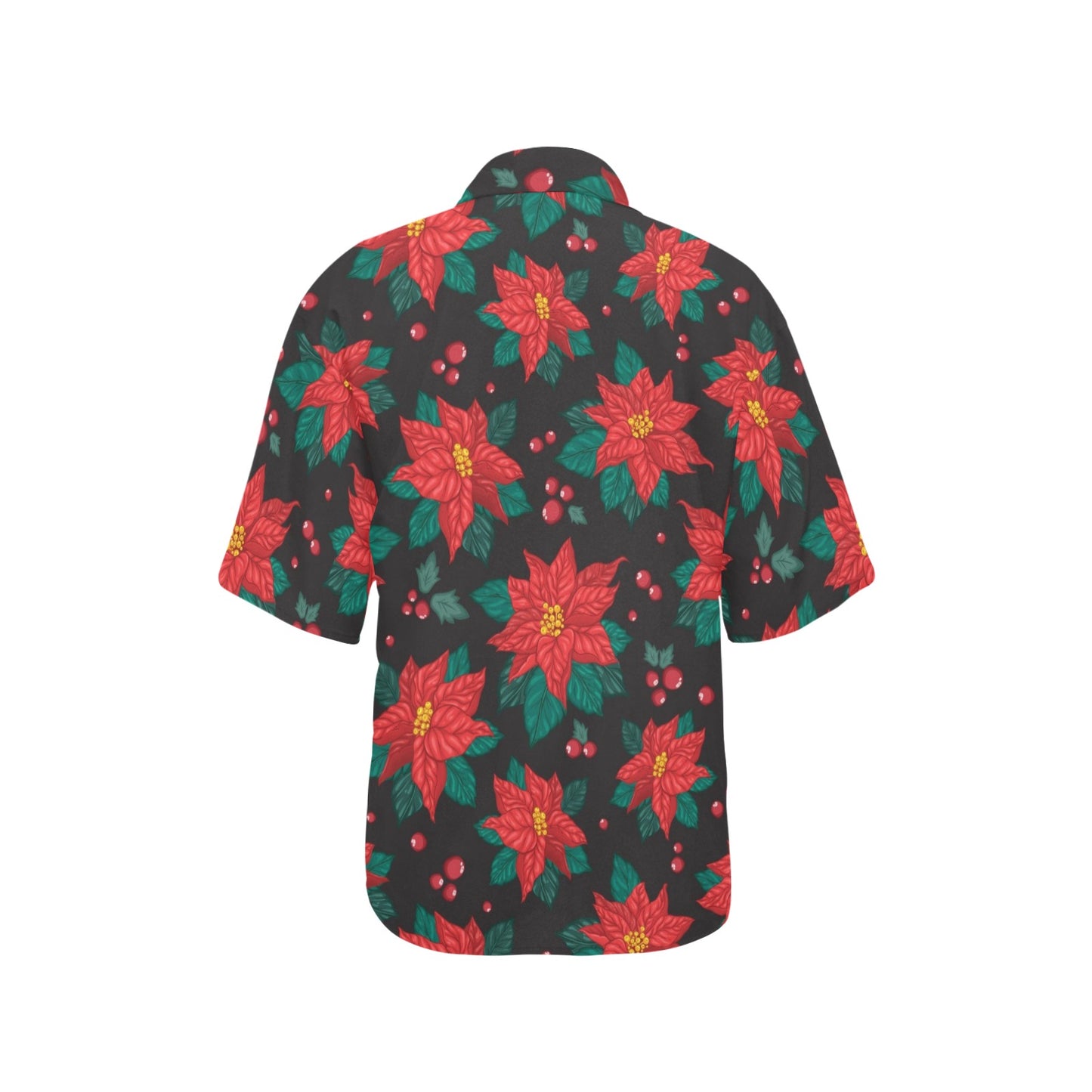 Poinsettia Pattern Print Design POT07 Women's Hawaiian Shirt
