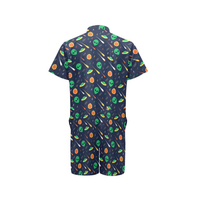 Alien UFO Pattern Print Design 05 Men's Romper