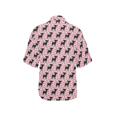 Chihuahua Pink Print Pattern Women's Hawaiian Shirt