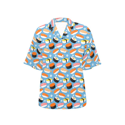 Sushi Print Design LKS304 Women's Hawaiian Shirt