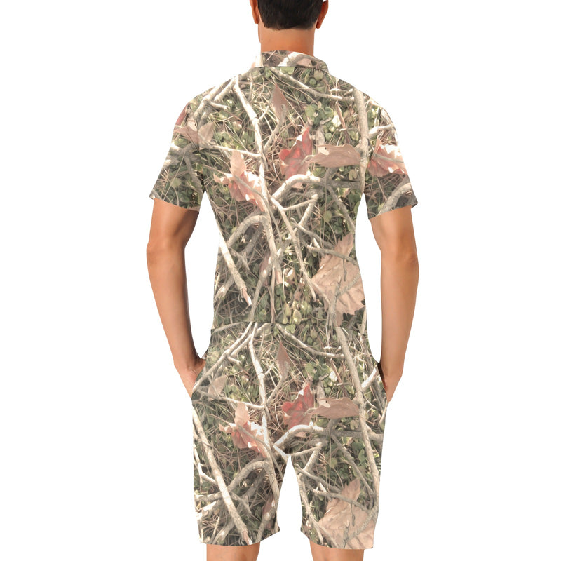 Camouflage Realistic Tree Authumn Print Men's Romper