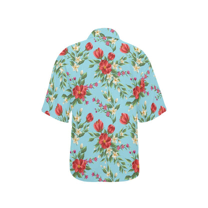 Summer Floral Pattern Print Design SF011 Women's Hawaiian Shirt