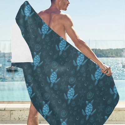 Sea Turtle Print Design LKS308 Beach Towel 32" x 71"