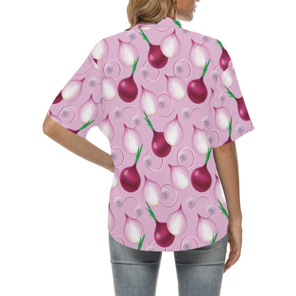 Onion Pattern Print Design A01 Women's Hawaiian Shirt