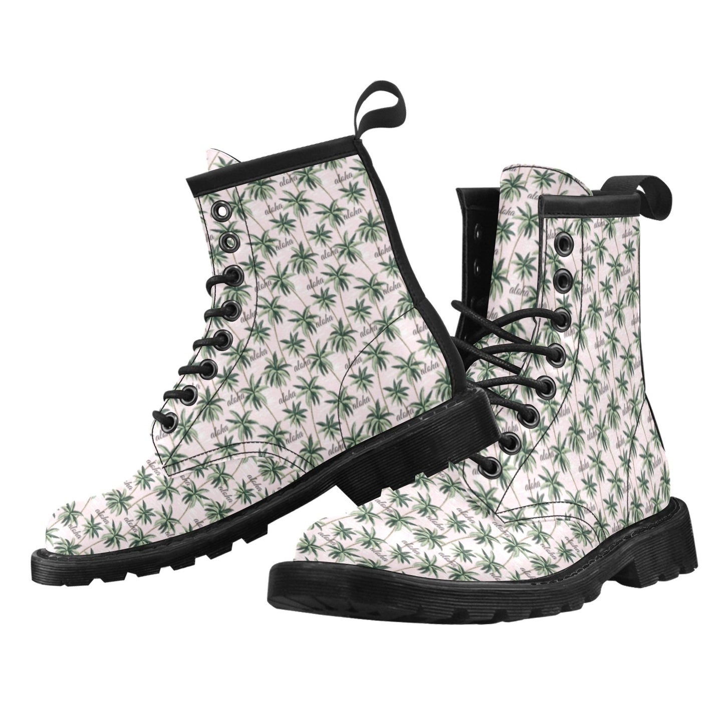 Aloha Beach Pattern Design Themed Print Women's Boots