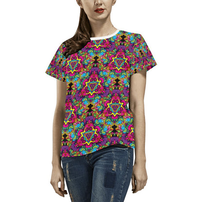 Trippy Print Design LKS303 Women's  T-shirt