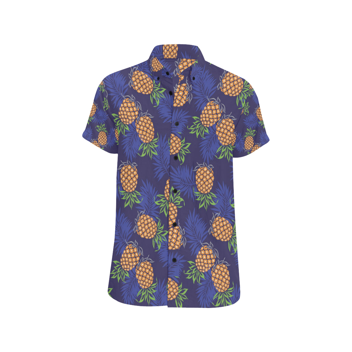 Pineapple Pattern Print Design PP02 Men's Short Sleeve Button Up Shirt