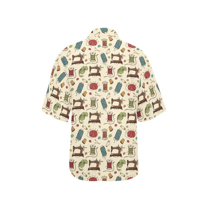 Sewing Equipment Print Design LKS303 Women's Hawaiian Shirt