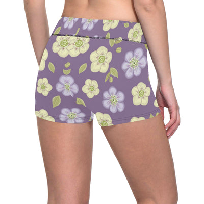 Anemone Pattern Print Design AM013 Yoga Shorts