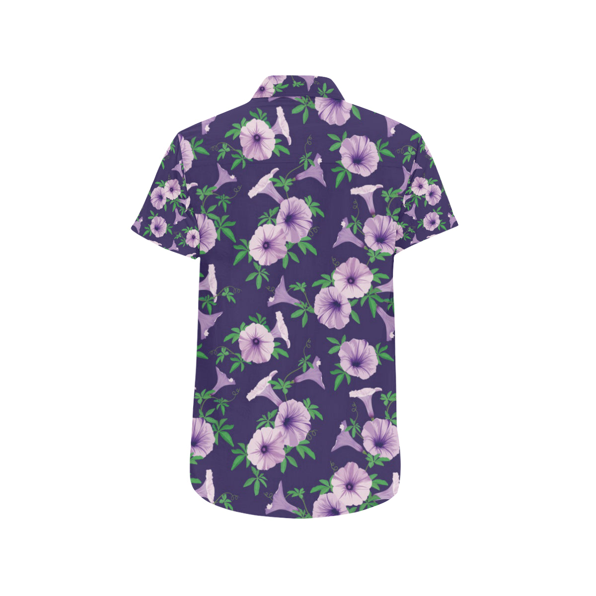 Morning Glory Pattern Print Design MG01 Men's Short Sleeve Button Up Shirt