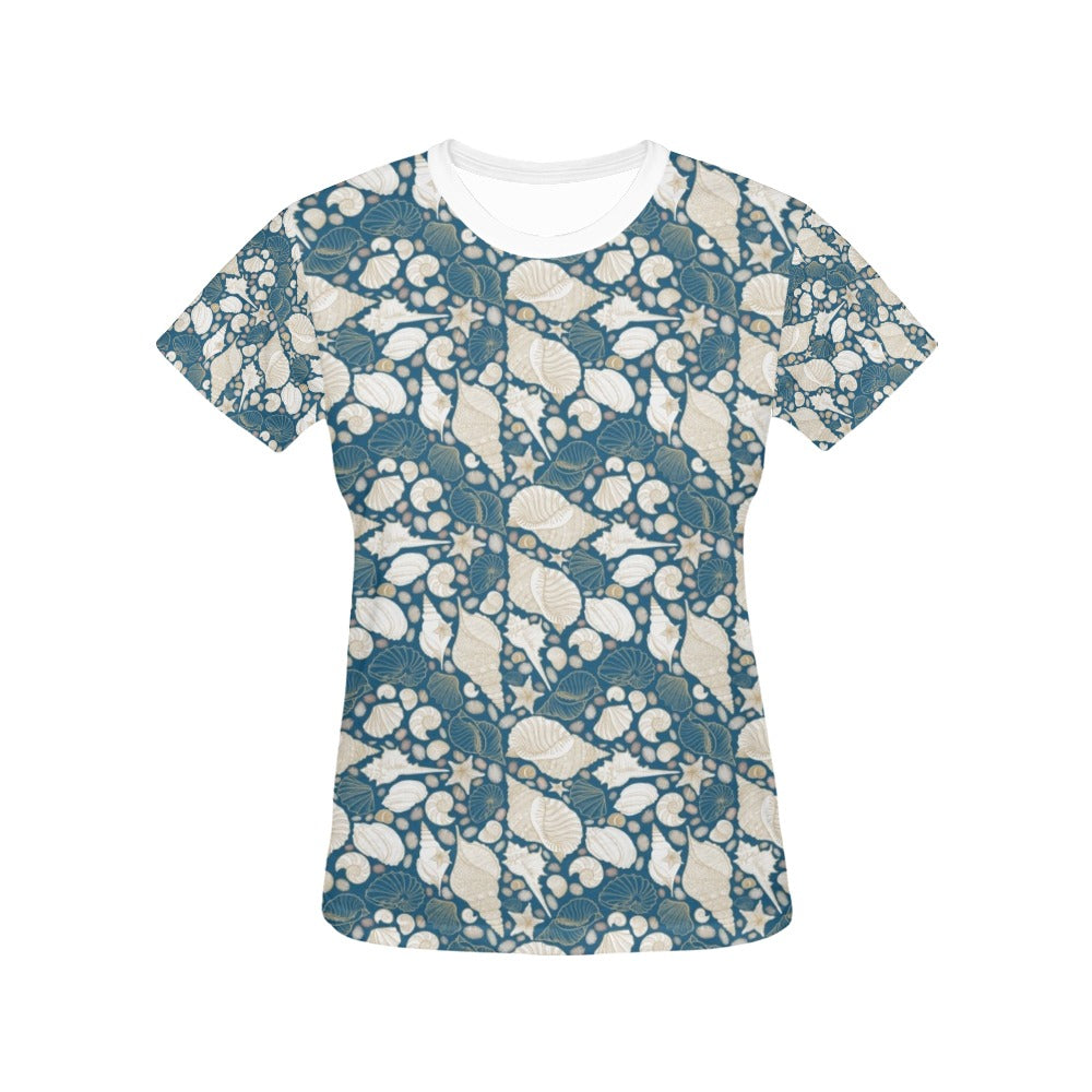 Seashell Print Design LKS308 Women's  T-shirt