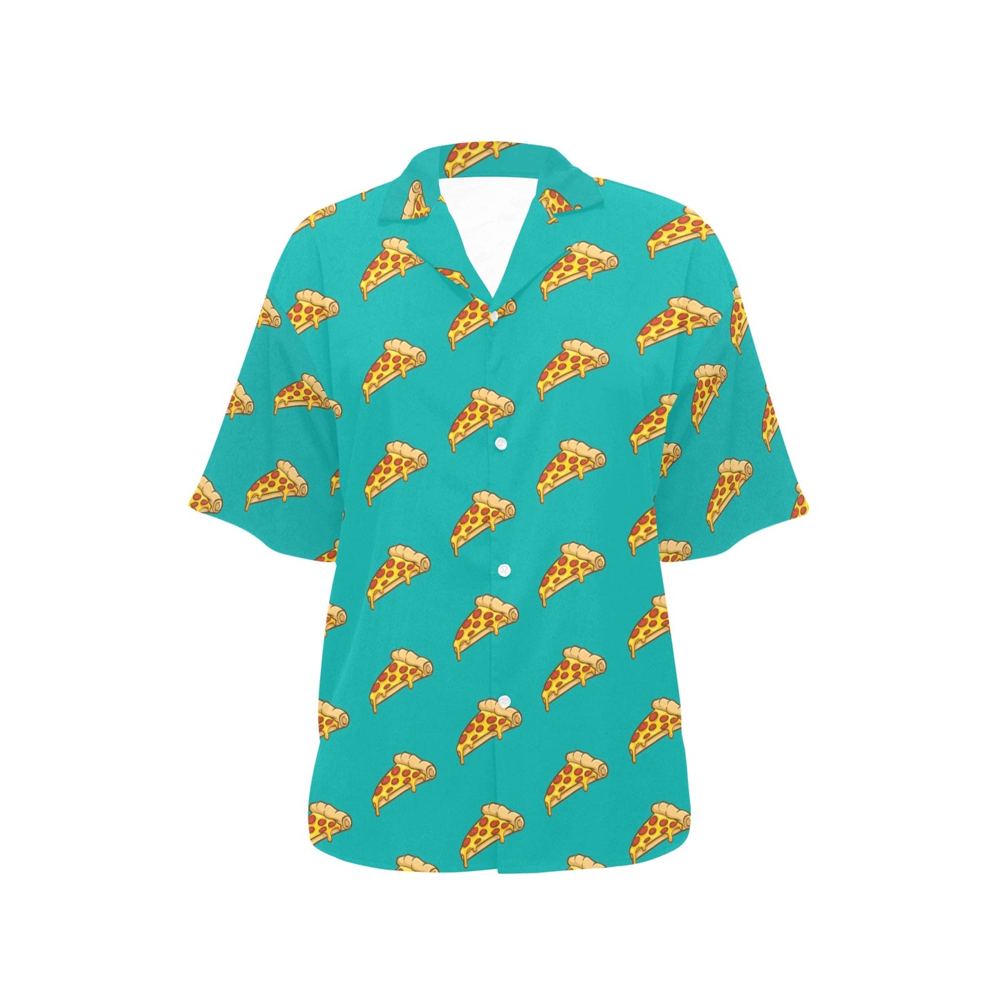 Pizza Pattern Print Design A03 Women's Hawaiian Shirt