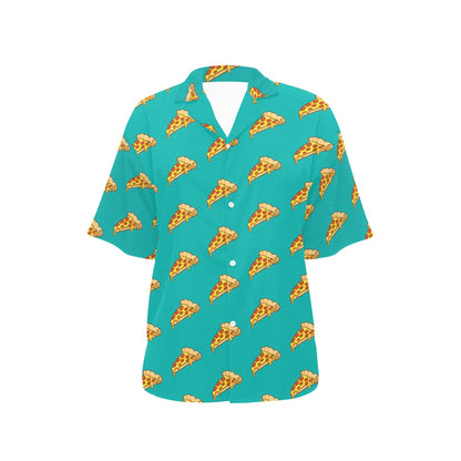 Pizza Pattern Print Design A03 Women's Hawaiian Shirt
