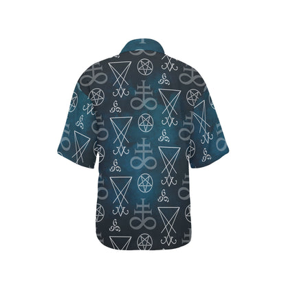 Pentagram Pattern Print Design A03 Women's Hawaiian Shirt