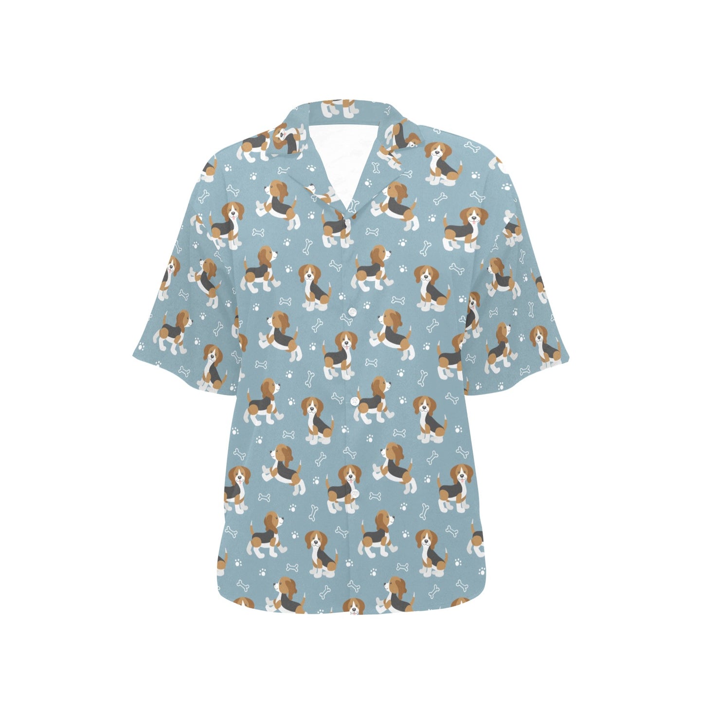 Beagle Pattern Print Design 02 Women's Hawaiian Shirt
