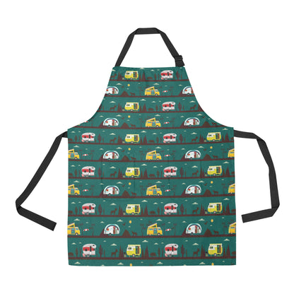 Camper Pattern Print Design 05 Apron with Pocket