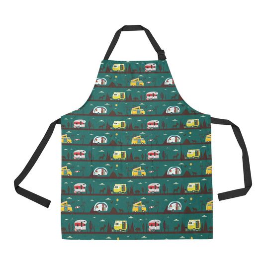 Camper Pattern Print Design 05 Apron with Pocket