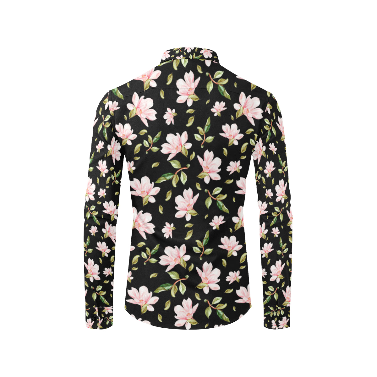 Magnolia Pattern Print Design MAG01 Men's Long Sleeve Shirt
