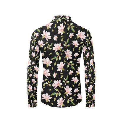 Magnolia Pattern Print Design MAG01 Men's Long Sleeve Shirt