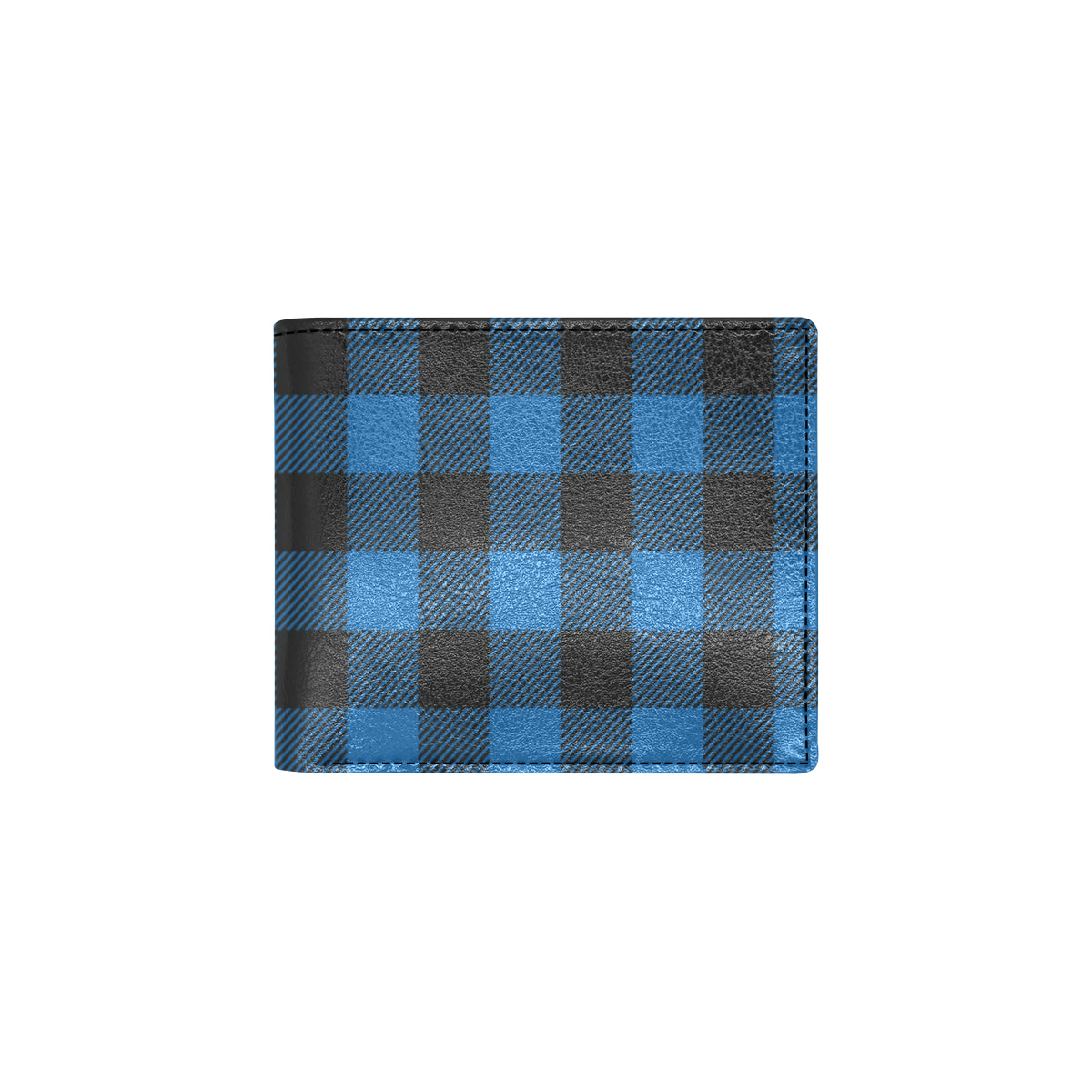 Buffalo check Blue Pattern Print Design 03 Men's ID Card Wallet