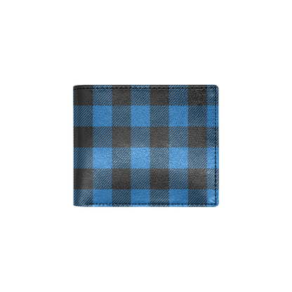 Buffalo check Blue Pattern Print Design 03 Men's ID Card Wallet