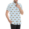 Beagle Pattern Print Design 06 Men's Short Sleeve Button Up Shirt