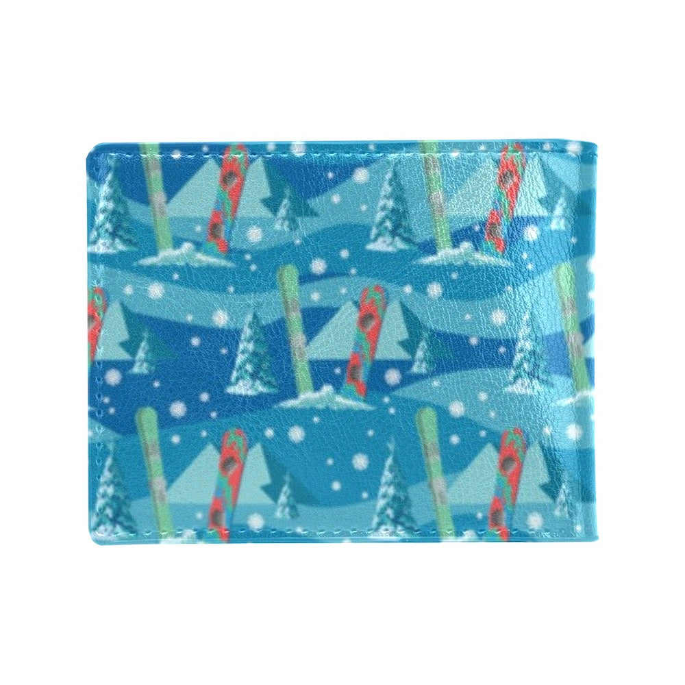 Snowboard Print Design LKS301 Men's ID Card Wallet