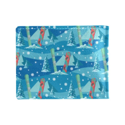 Snowboard Print Design LKS301 Men's ID Card Wallet