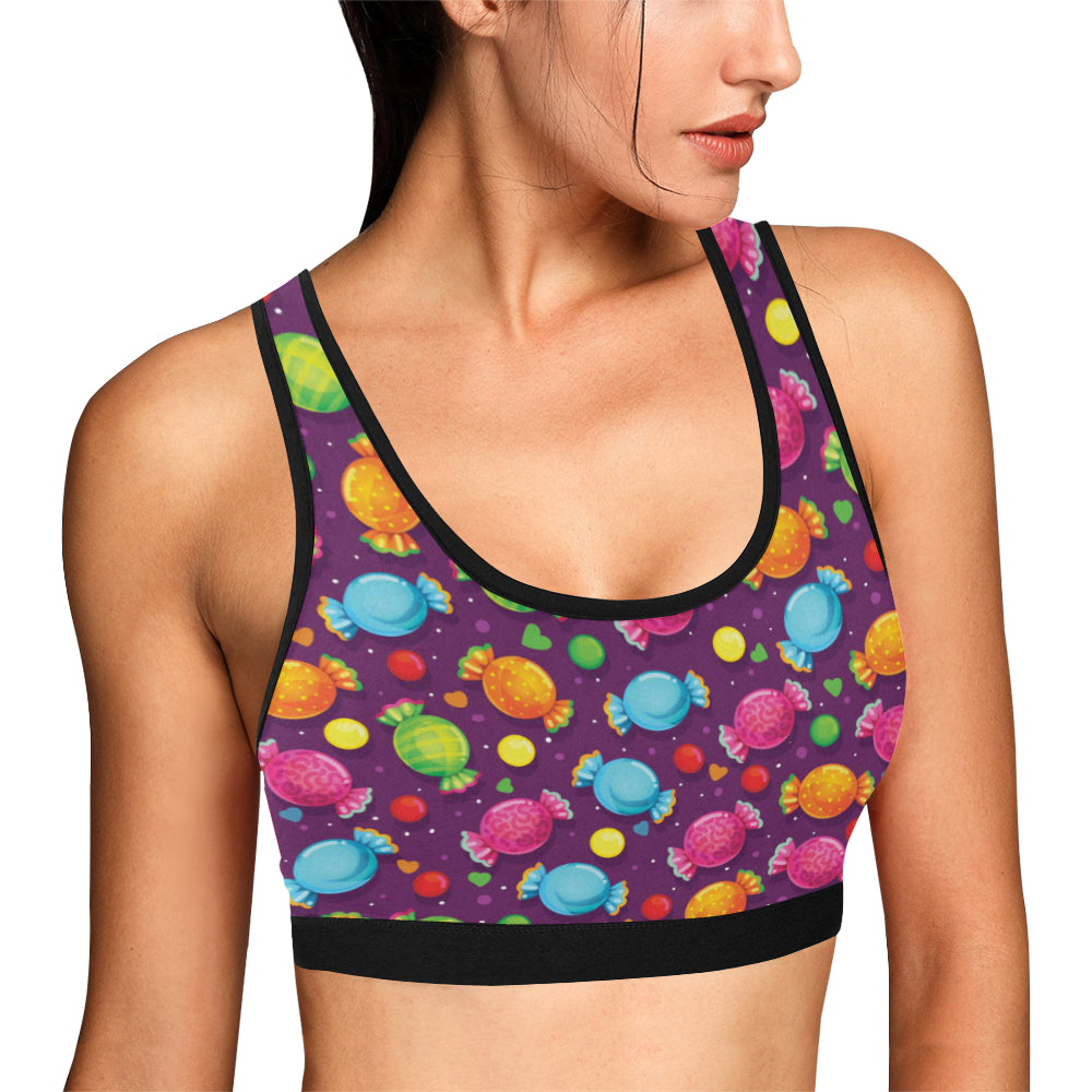 Candy Pattern Print Design CA05 Sports Bra