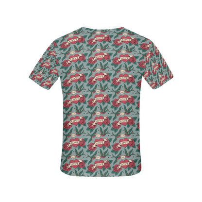 Tattoo Heart Print Design LKS301 Women's  T-shirt