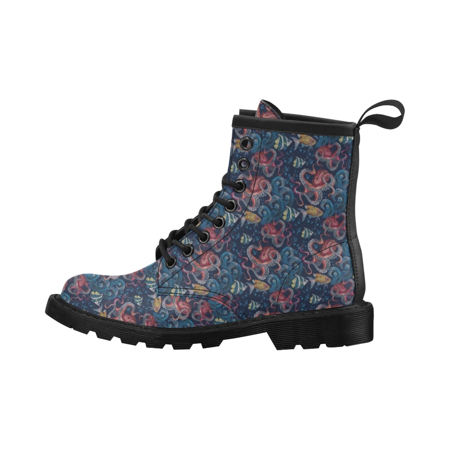 Octopus Deep Sea Print Themed Women's Boots