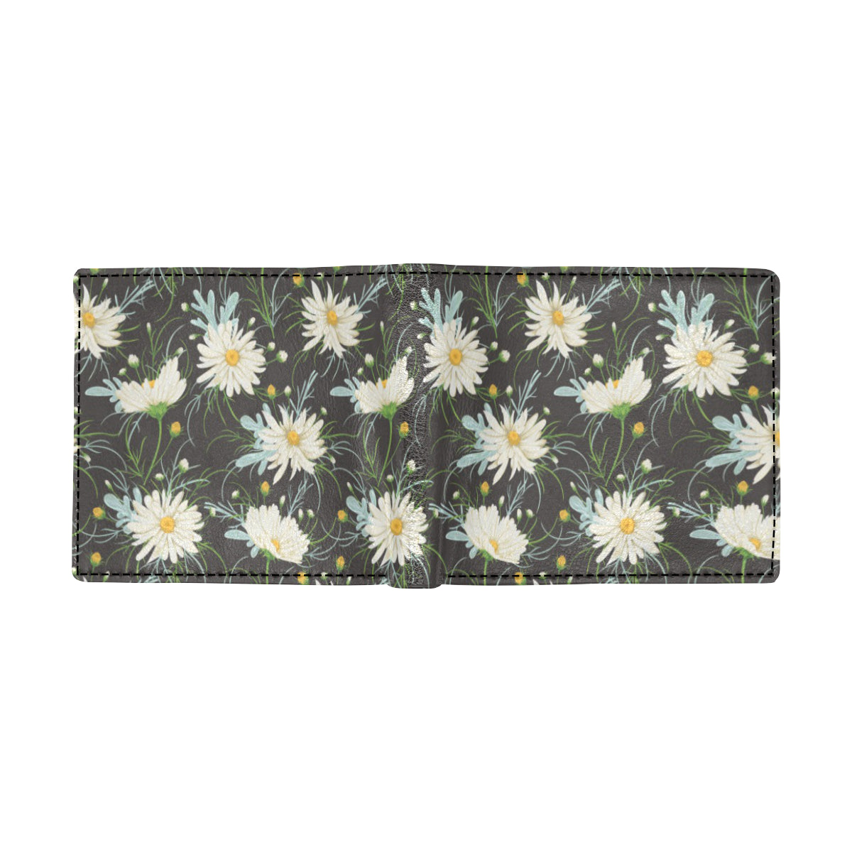 Daisy Pattern Print Design DS08 Men's ID Card Wallet
